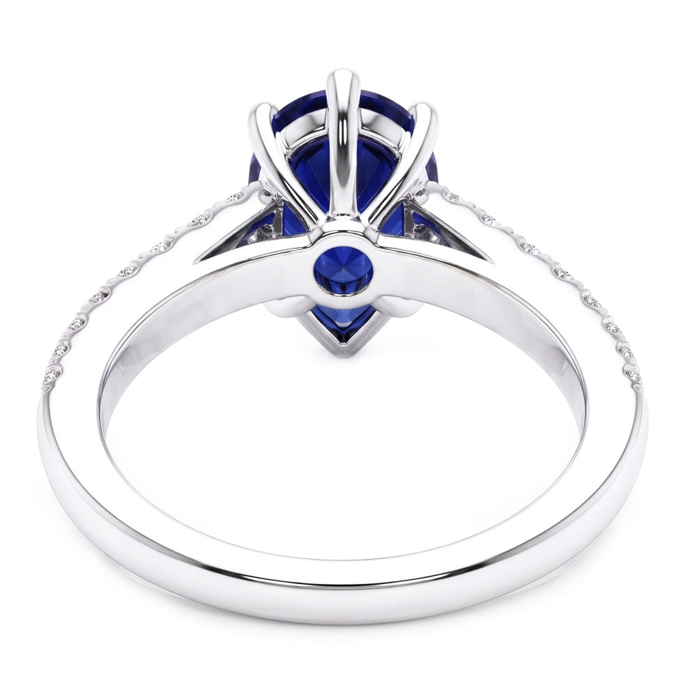 Natural Sapphire Ring 2.50ct - White Gold 14K