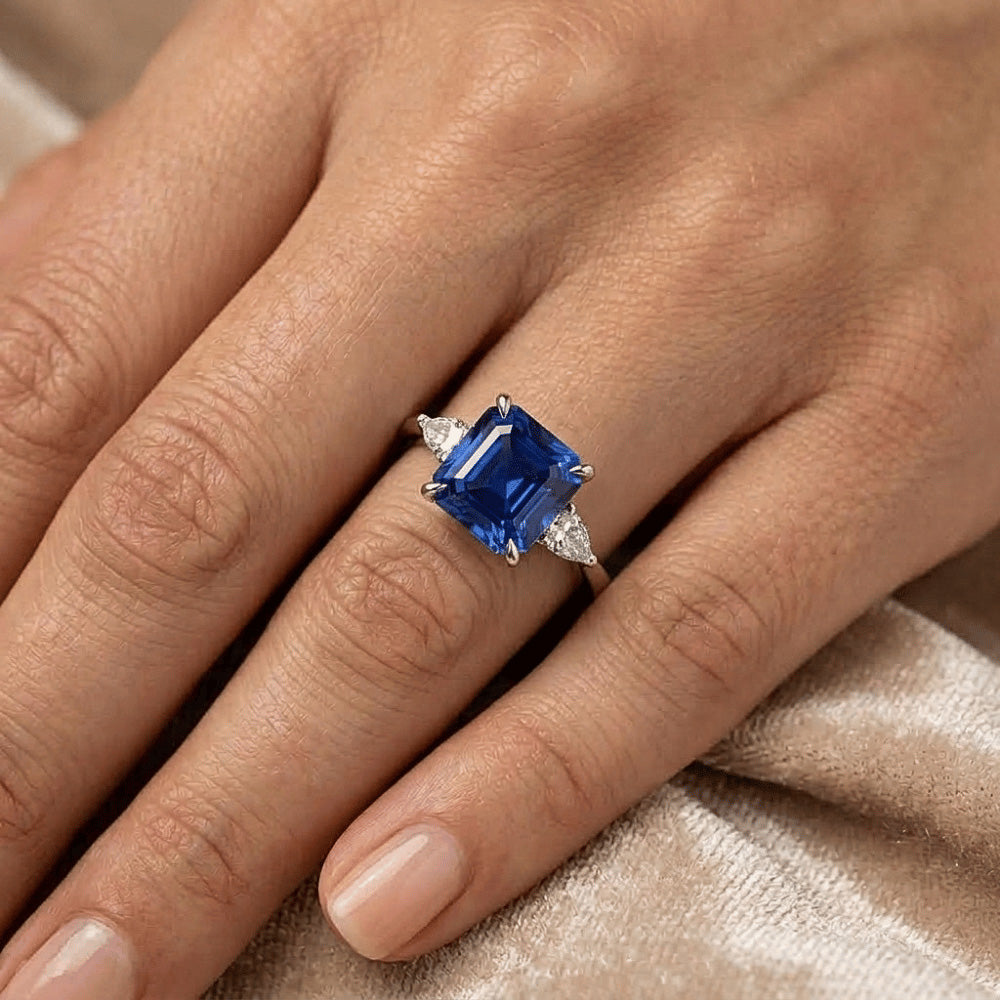 Natural Sapphire Ring 2.50ct - White Gold 14K