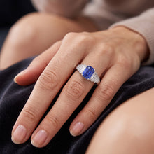 Natural Sapphire Ring 2.50ct - White Gold 14K