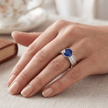 Natural Sapphire Ring 2.50ct - White Gold 14K