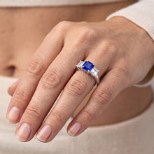 Natural Sapphire Ring 2.50ct - White Gold 14K