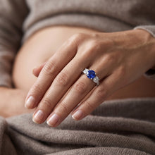Natural Sapphire Ring 2.50ct - White Gold 14K