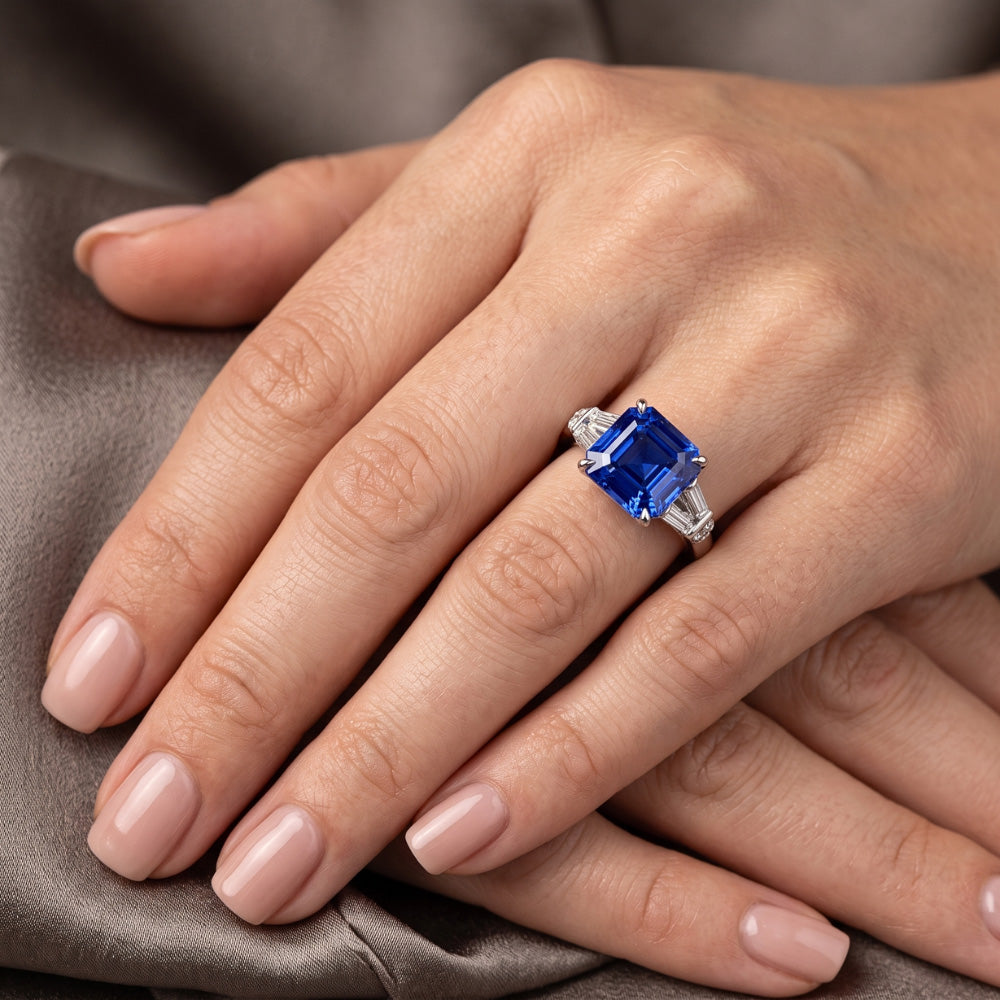 Natural Sapphire Ring 2.50ct - White Gold 14K