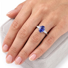 Natural Sapphire Ring 2.50ct - White Gold 14K