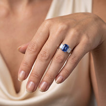 Natural Sapphire Ring 2.50ct - White Gold 14K