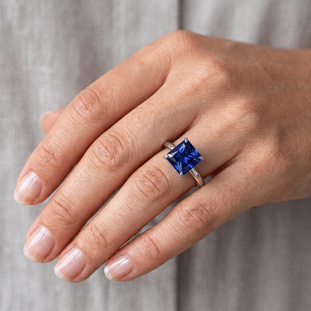 Natural Sapphire Ring 2.50ct - White Gold 14K