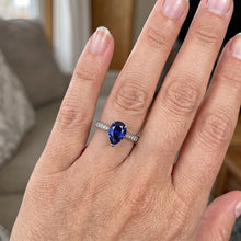 Natural Sapphire Ring 2.50ct - White Gold 14K
