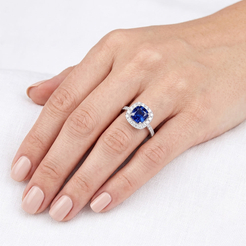 Natural Sapphire Ring 2.50ct - White Gold 14K