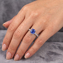 Natural Sapphire Ring 2.50ct - White Gold 14K