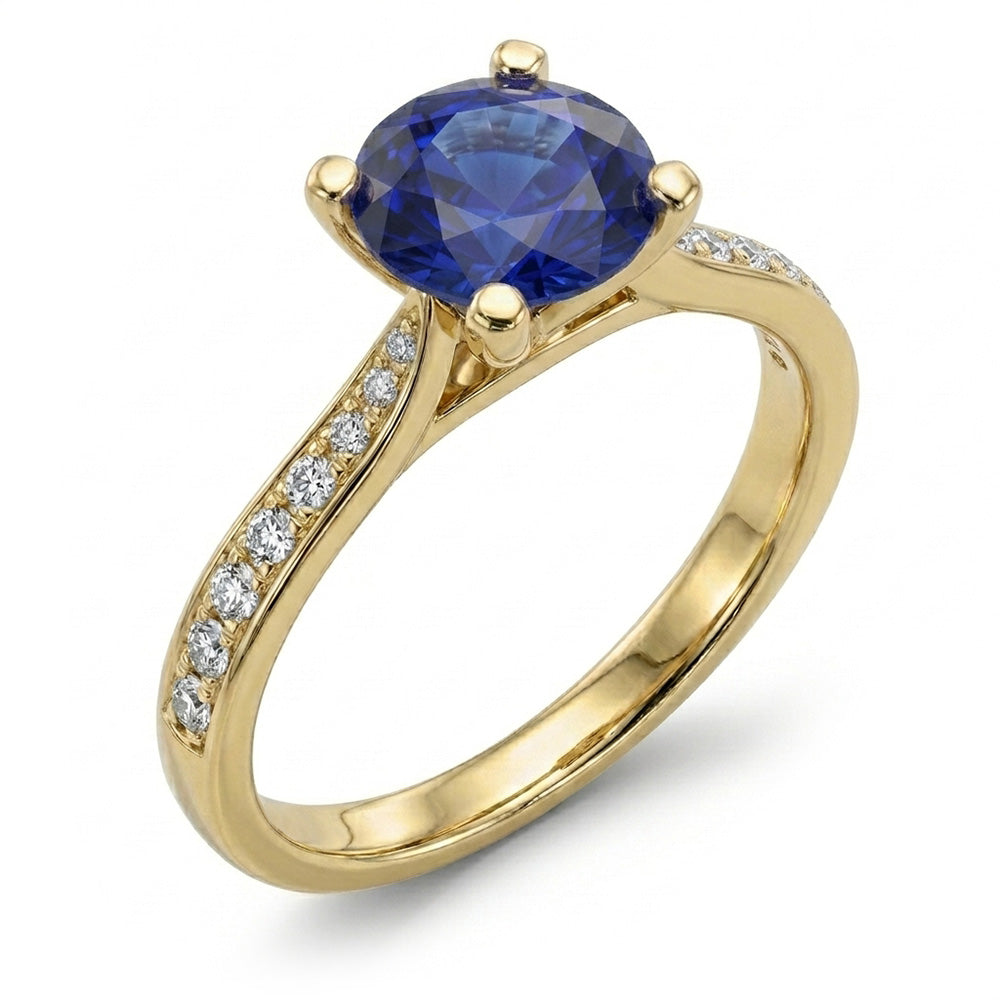 Natural Sapphire Ring 2.50ct - Yellow Gold 14K