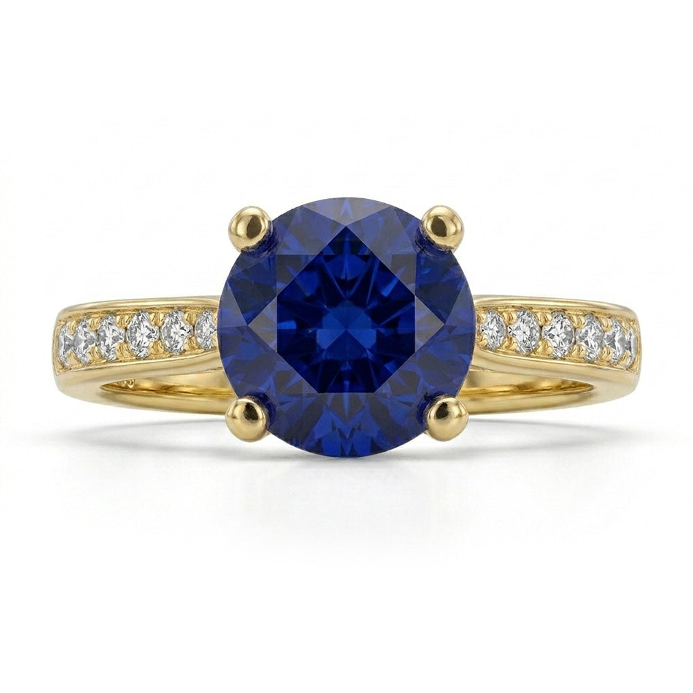 Natural Sapphire Ring 2.50ct - Yellow Gold 14K