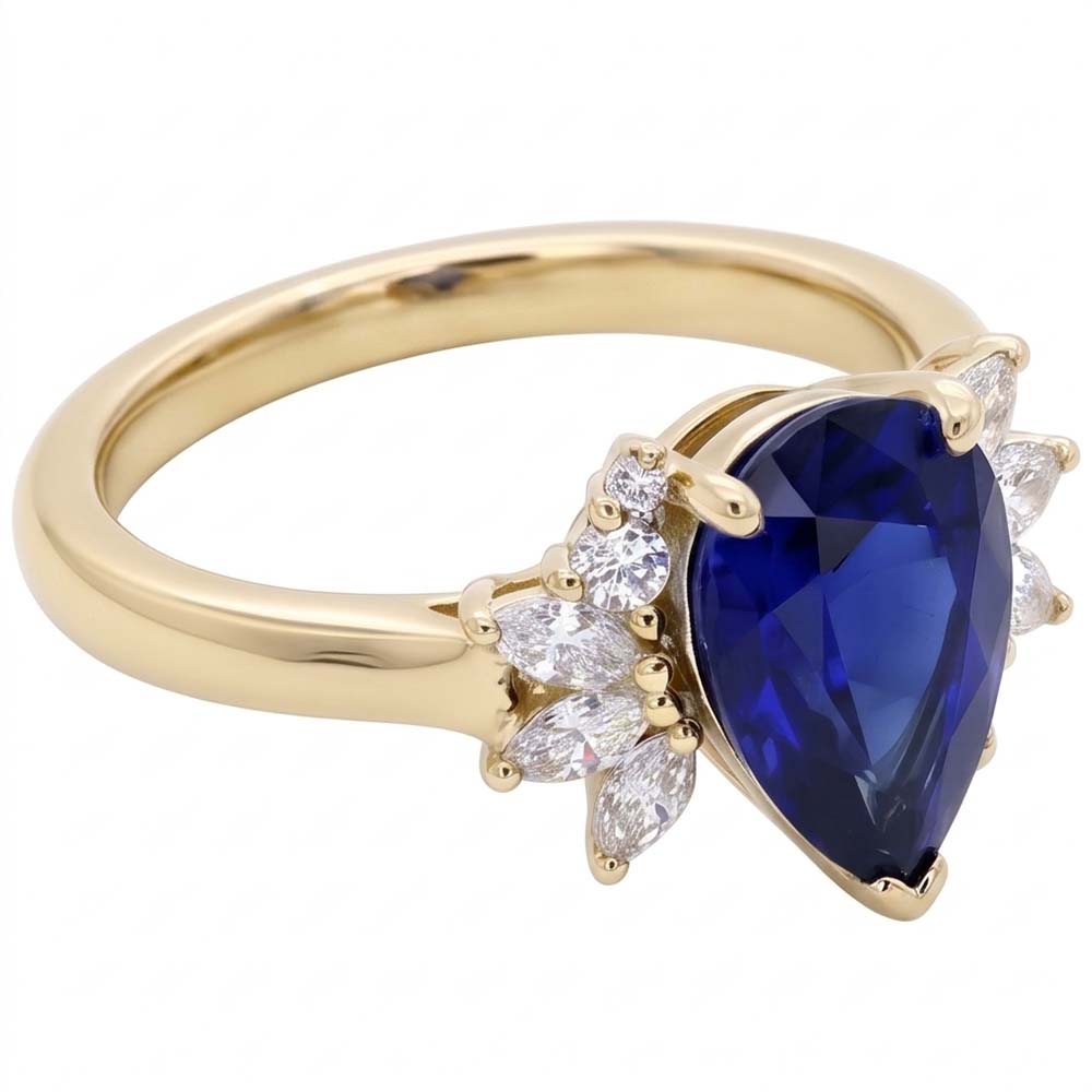 Natural Sapphire Ring 2.50ct - Yellow Gold 14K