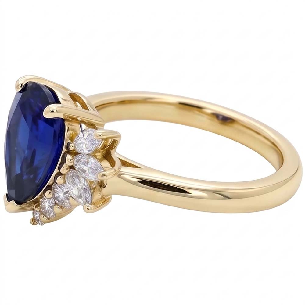 Natural Sapphire Ring 2.50ct - Yellow Gold 14K