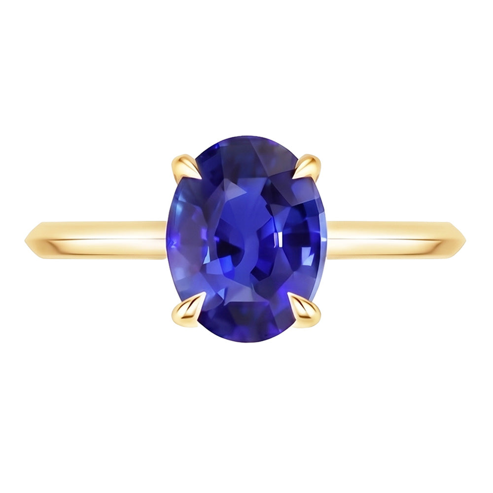 Natural Sapphire Ring 2.50ct - Yellow Gold 14K