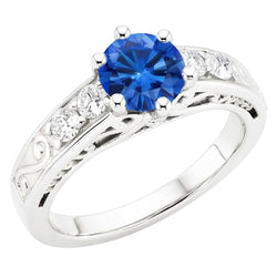 Natural Sapphire Ring 2.60ct - White Gold 14K
