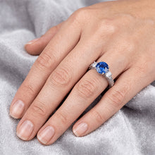Natural Sapphire Ring 2.60ct - White Gold 14K