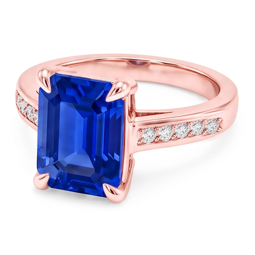 Natural Sapphire Ring 2.75ct - Rose Gold 14K