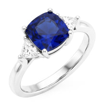 Natural Sapphire Ring 2.75ct - White Gold 14K