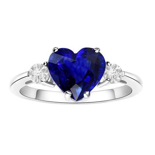 Natural Sapphire Ring 2.75ct - White Gold 14K