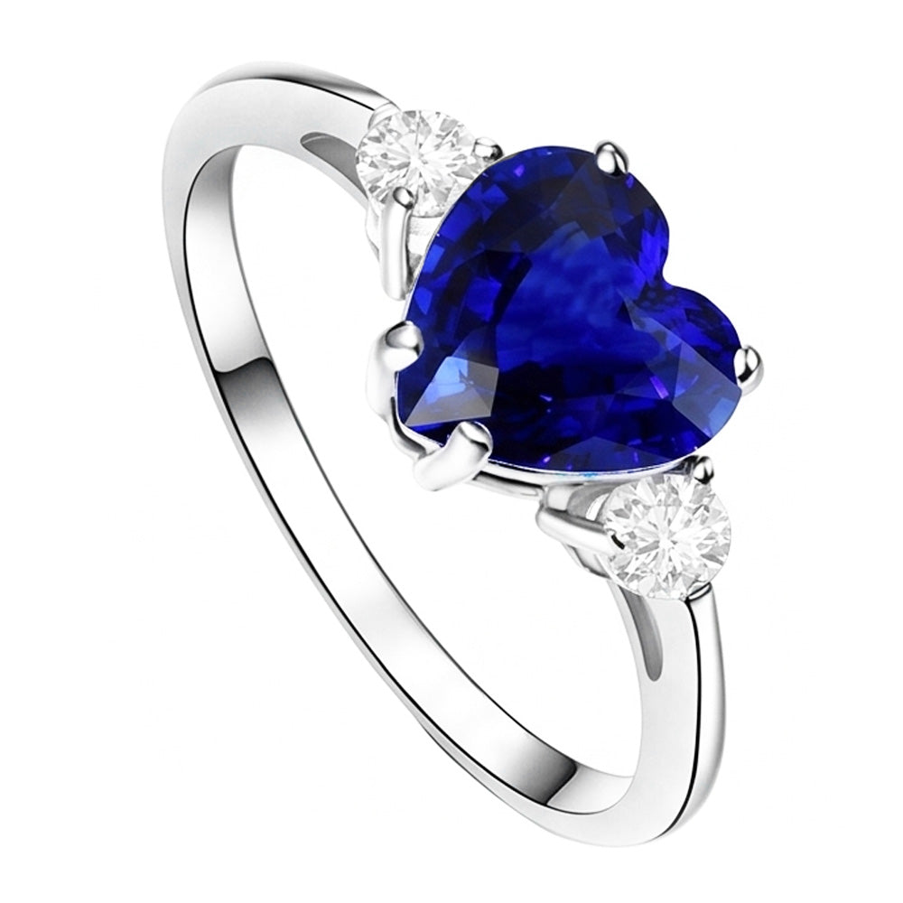 Natural Sapphire Ring 2.75ct - White Gold 14K