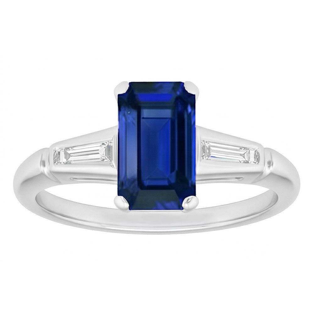 Natural Sapphire Ring 2.75ct - White Gold 14K