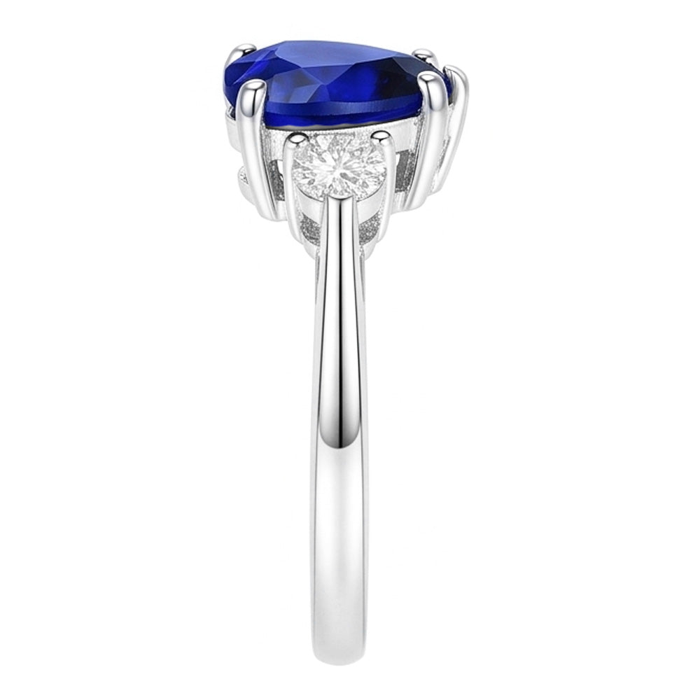 Natural Sapphire Ring 2.75ct - White Gold 14K