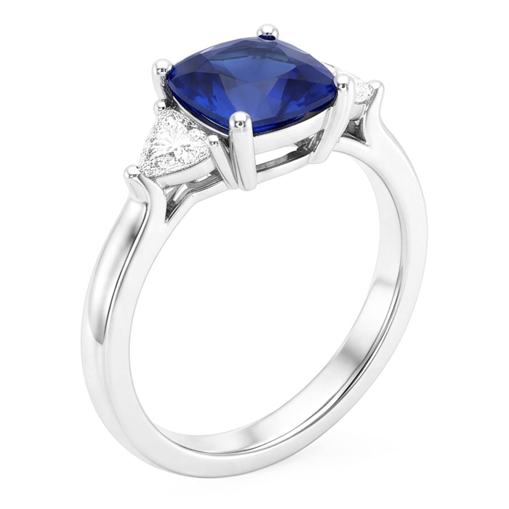 Natural Sapphire Ring 2.75ct - White Gold 14K