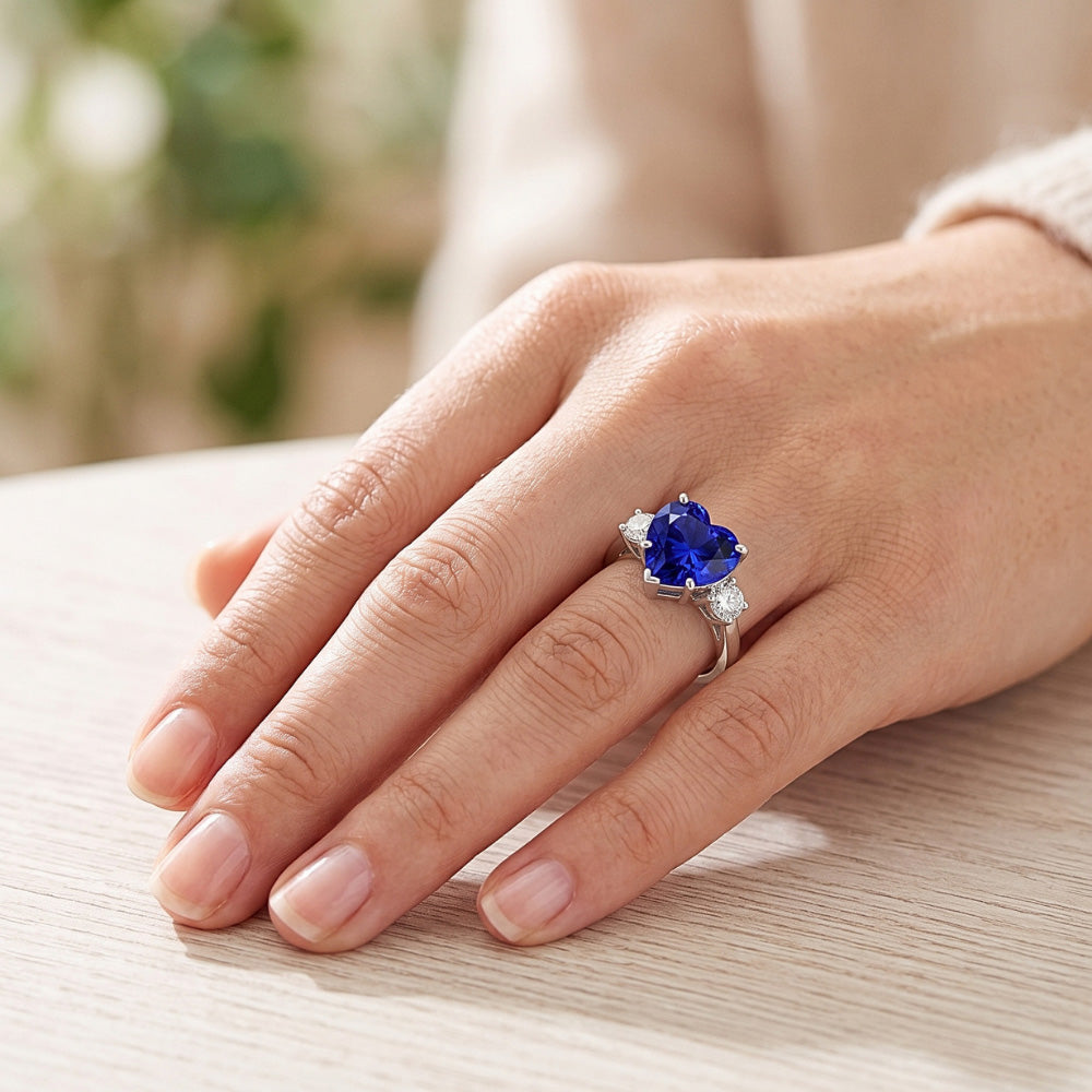 Natural Sapphire Ring 2.75ct - White Gold 14K