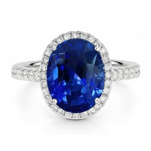 Natural Sapphire Ring 2.90ct - White Gold 14K
