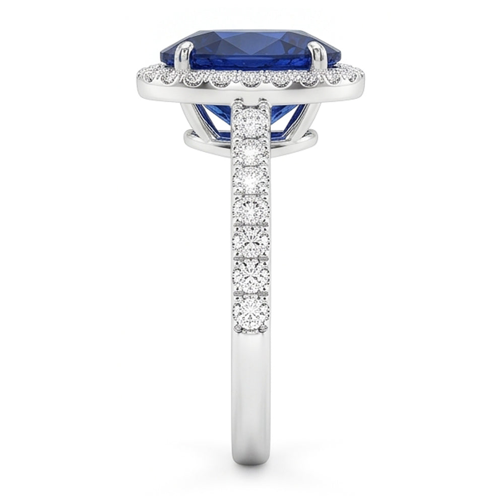 Natural Sapphire Ring 2.90ct - White Gold 14K