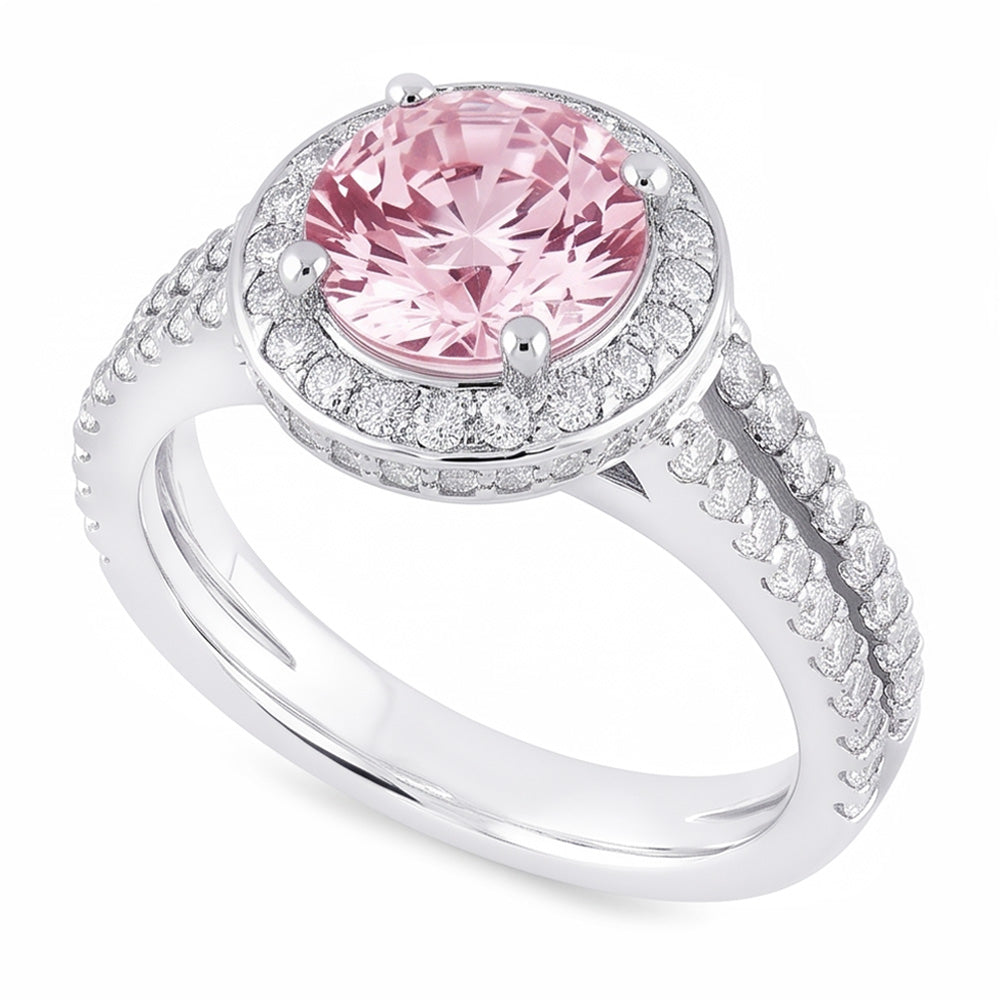 Natural Sapphire Ring 2.91ct - White Gold 14K