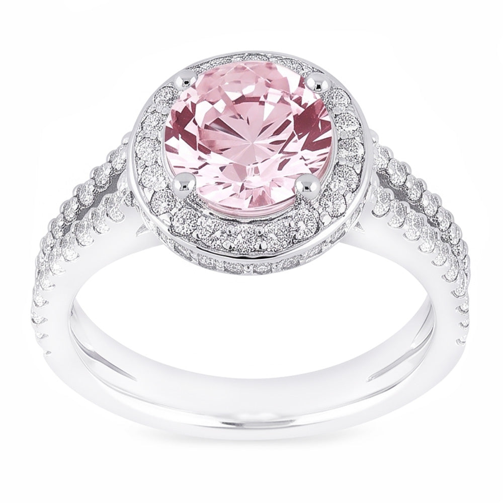 Natural Sapphire Ring 2.91ct - White Gold 14K