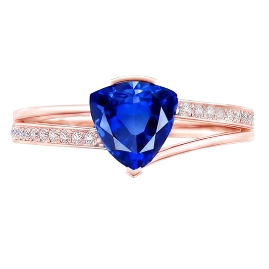 Natural Sapphire Ring 2ct - Rose Gold 14K