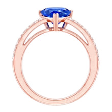 Natural Sapphire Ring 2ct - Rose Gold 14K