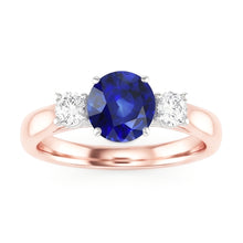 Natural Sapphire Ring 2ct - Two Tone 14K Gold
