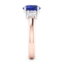 Natural Sapphire Ring 2ct - Two Tone 14K Gold