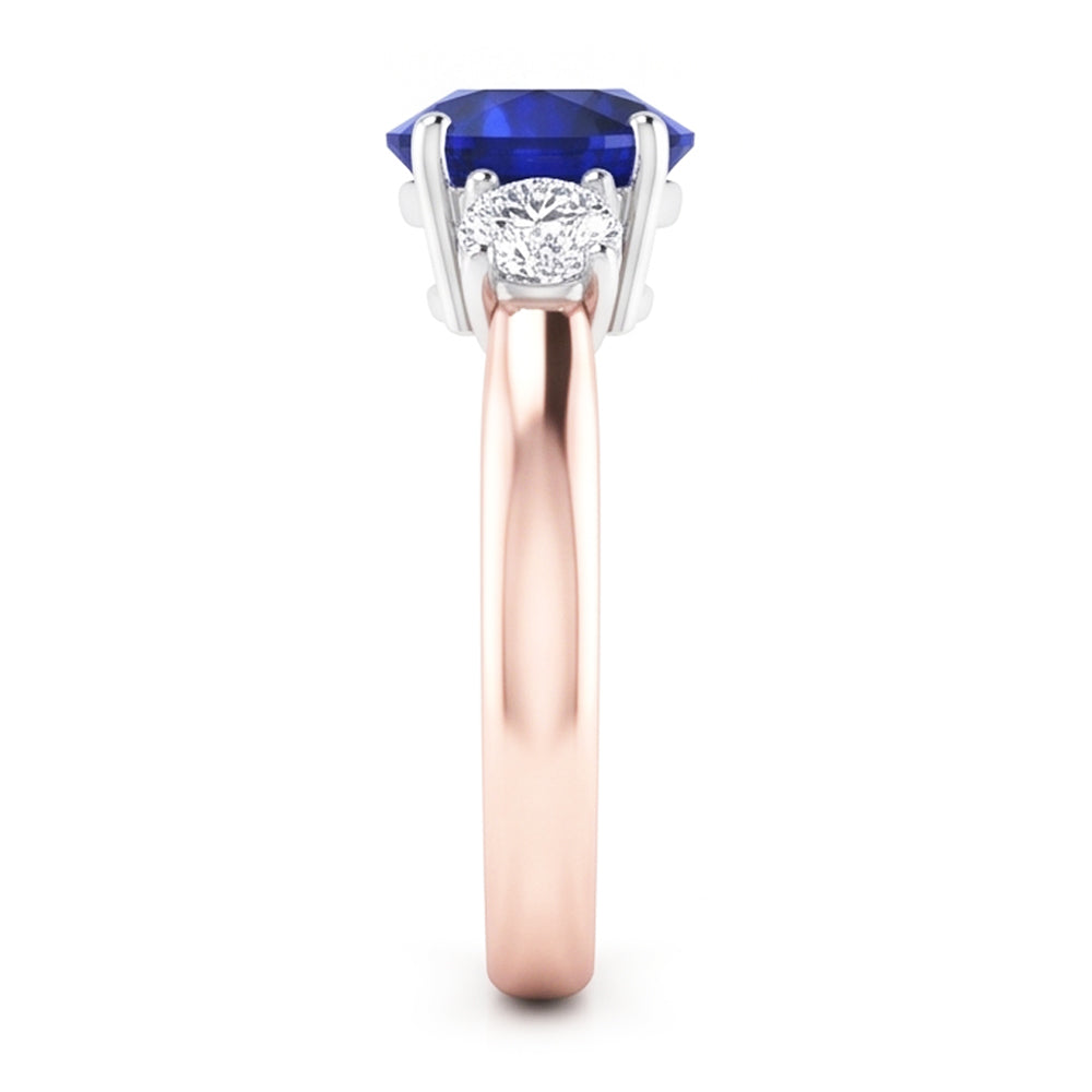 Natural Sapphire Ring 2ct - Two Tone 14K Gold