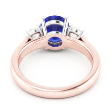 Natural Sapphire Ring 2ct - Two Tone 14K Gold