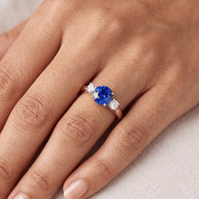 Natural Sapphire Ring 2ct - Two Tone 14K Gold