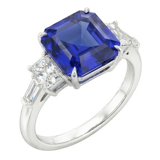 Natural Sapphire Ring 2ct - White Gold 14K