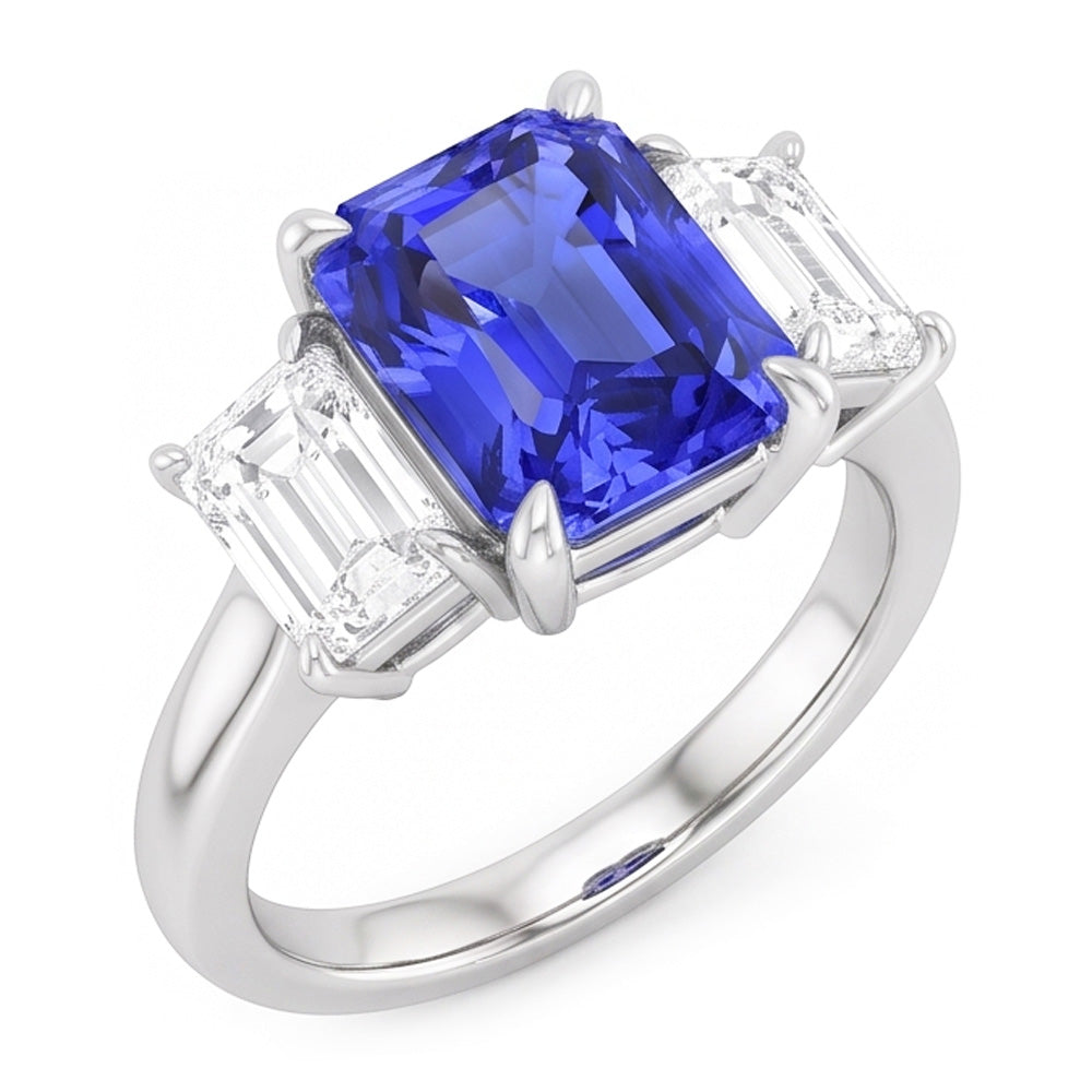 Natural Sapphire Ring 2ct - White Gold 14K