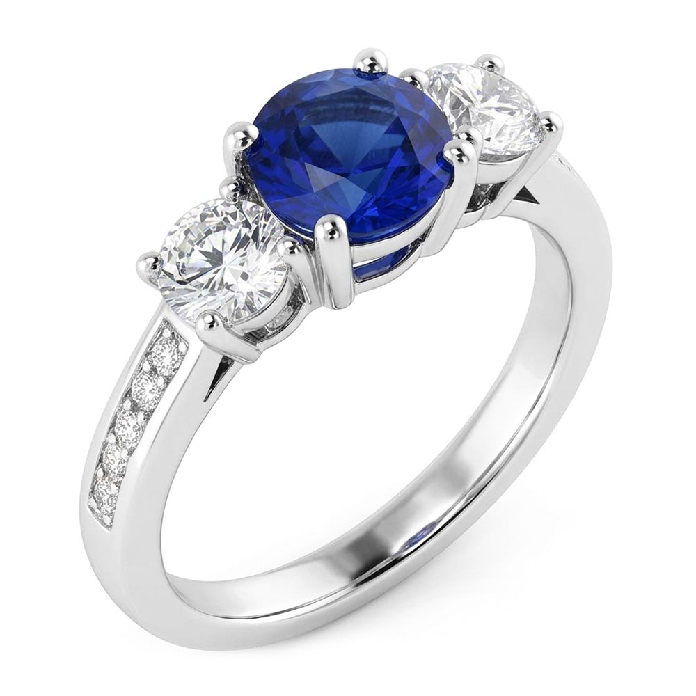 Natural Sapphire Ring 2ct - White Gold 14K