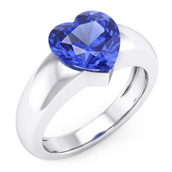 Natural Sapphire Ring 2ct - White Gold 14K