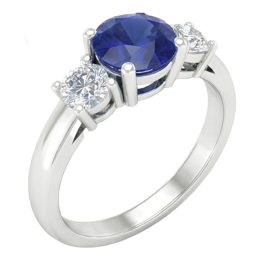 Natural Sapphire Ring 2ct - White Gold 14K