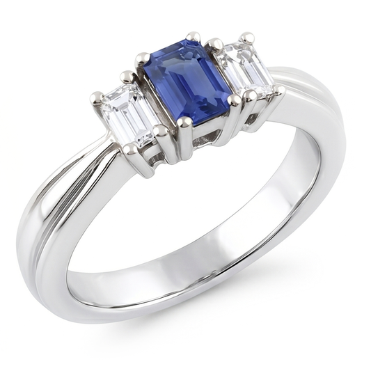 Natural Sapphire Ring 2ct - White Gold 14K