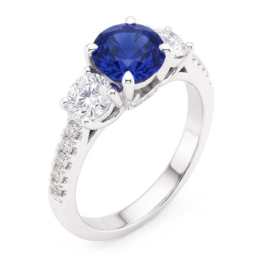 Natural Sapphire Ring 2ct - White Gold 14K
