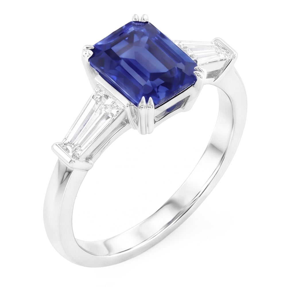 Natural Sapphire Ring 2ct - White Gold 14K