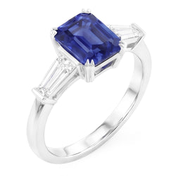 Natural Sapphire Ring 2ct - White Gold 14K