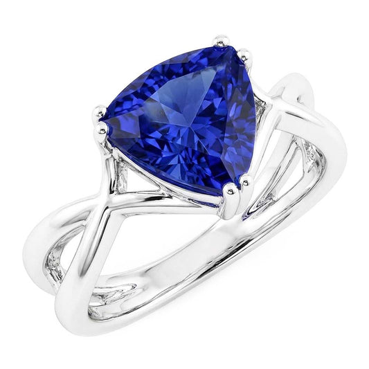 Natural Sapphire Ring 2ct - White Gold 14K