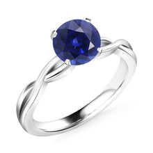 Natural Sapphire Ring 2ct - White Gold 14K